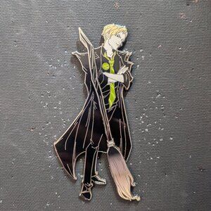 Draco Malfoy with broomstick fantasy pin